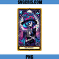 The Witch PNG, Tarot Skull PNG, Gothic Skeleton Cat Magic PNG