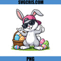 Easter Bunny Sunglasses Cap PNG, Cute Eggs Basket PNG