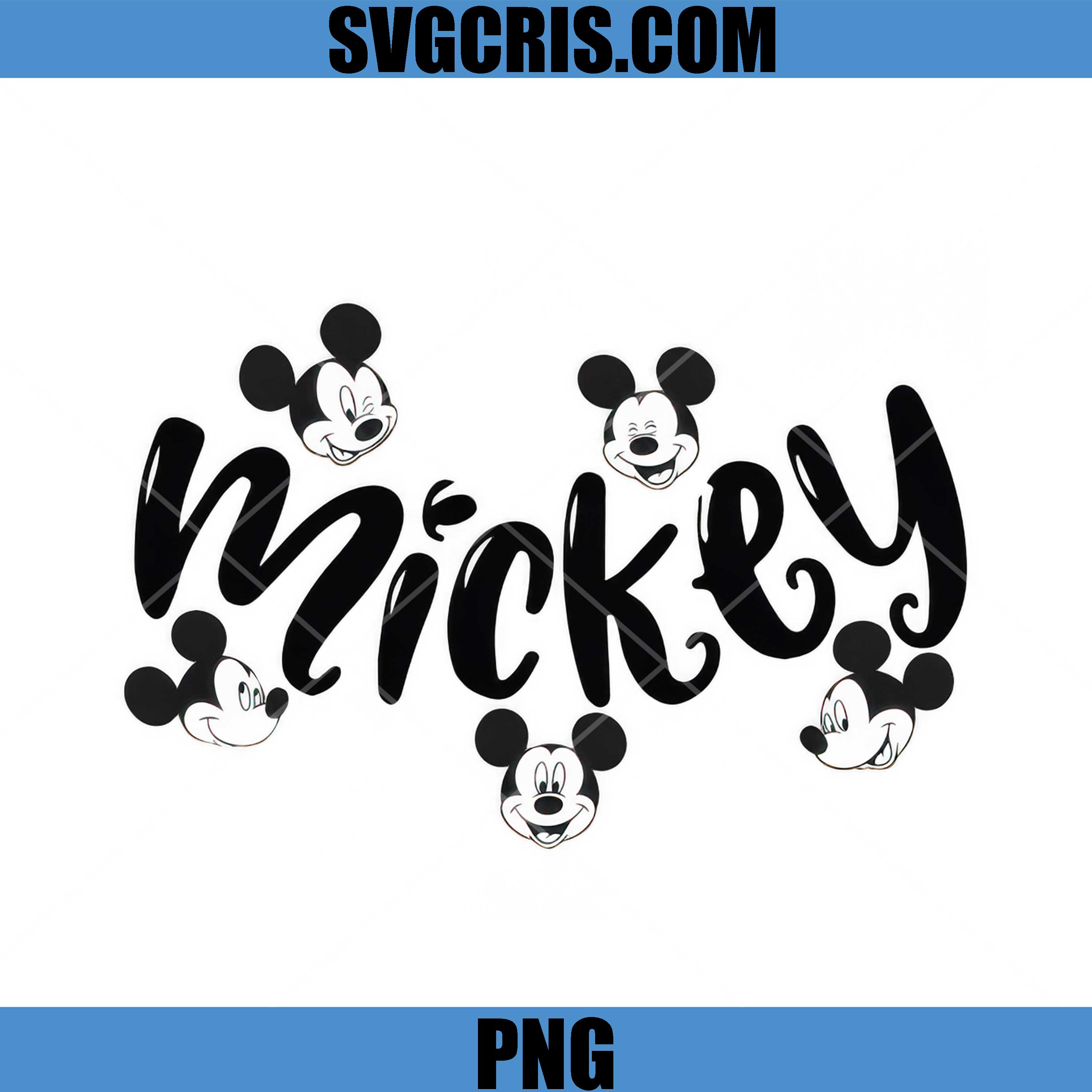 Mickey Name Script With Faces PNG, Mickey PNG