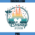 Disney 2026 PNG, Castle Vacation Family Trip Graphic Design PNG