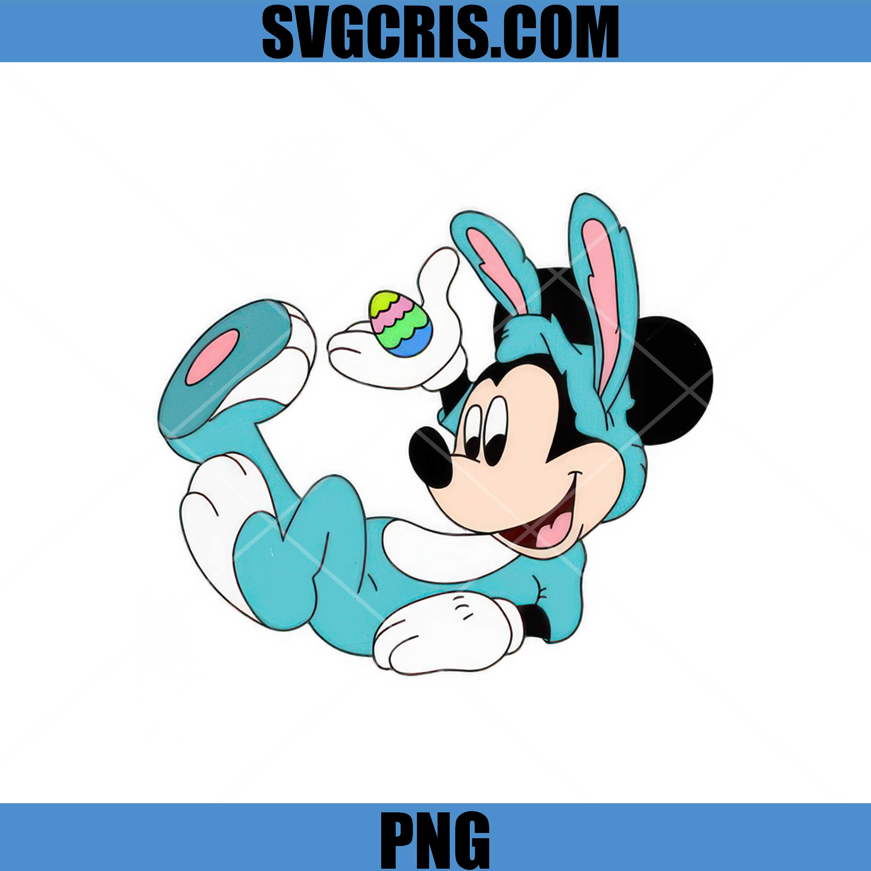 Mickey Mouse Easter Bunny Holding Egg PNG, Mickey Easter Bunny PNG