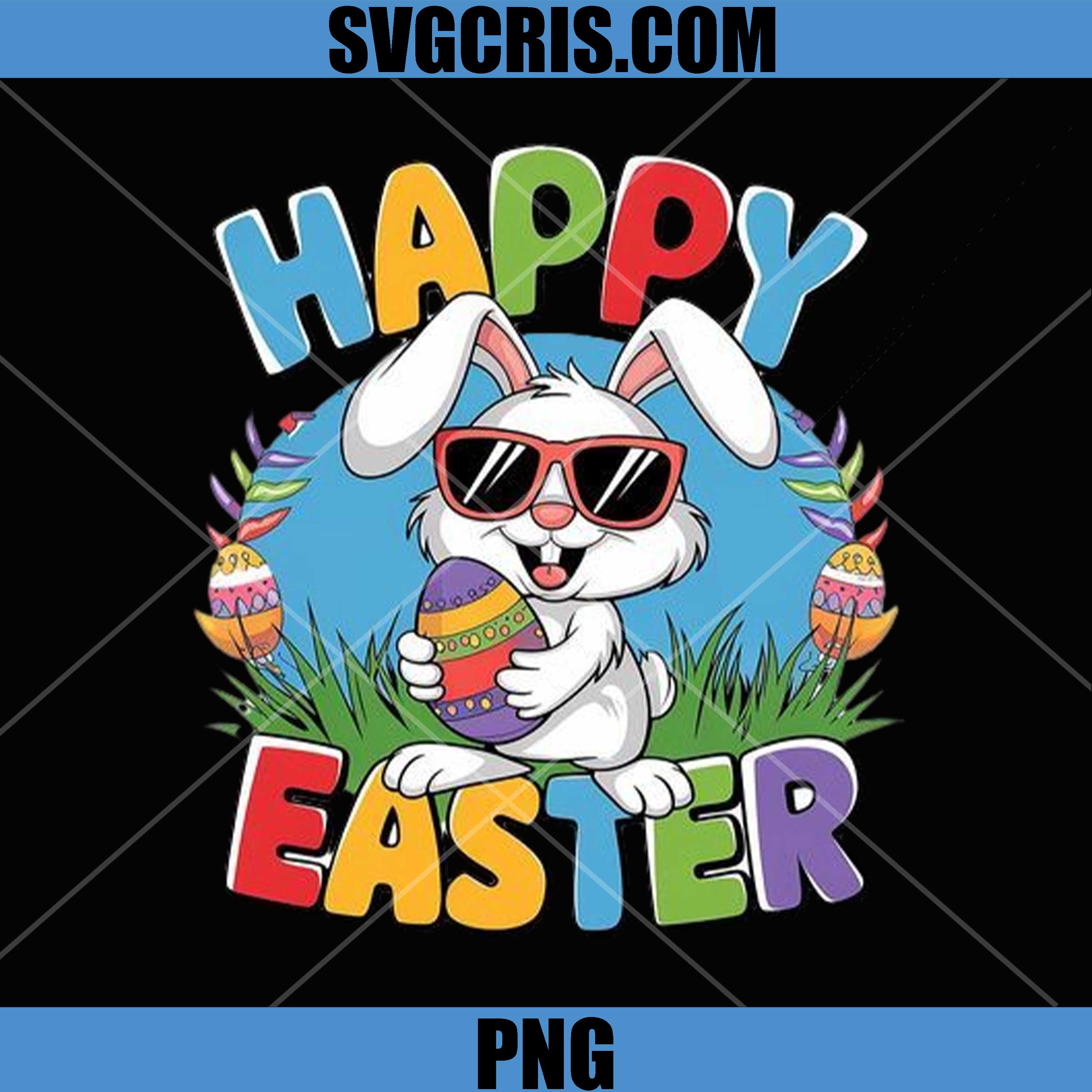 Cute Easter Bunny Holding Egg PNG, Happy Easter Rabbit PNG