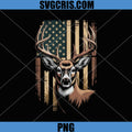 Deer Head American Flag Vintage PNG, Patriotic Hunting Buck PNG