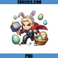 Easter Thor With Hammer And Eggs PNG, Superhero Bunny Ears PNG