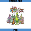 Grinch Easter Bunny With Dog PNG, Happy Easter Village PNG