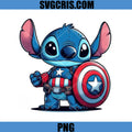 Captain Stitch With Shield Superhero PNG, Cute Stitch Hero PNG