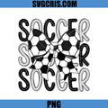 Soccer Bow Black White Pattern PNG, Cute Football Style PNG