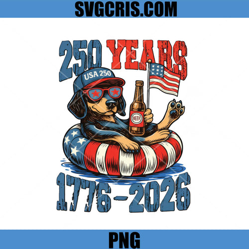 250 Years 1776 2026 USA Dog PNG, Patriotic Dog USA 250 Years Beer PNG