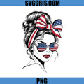 USA Flag Girl With Sunglasses PNG, Patriotic Woman USA Art PNG