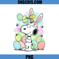 Snoopy Easter Bunny With Eggs PNG, Cute Dog Snoopy Easter PNG