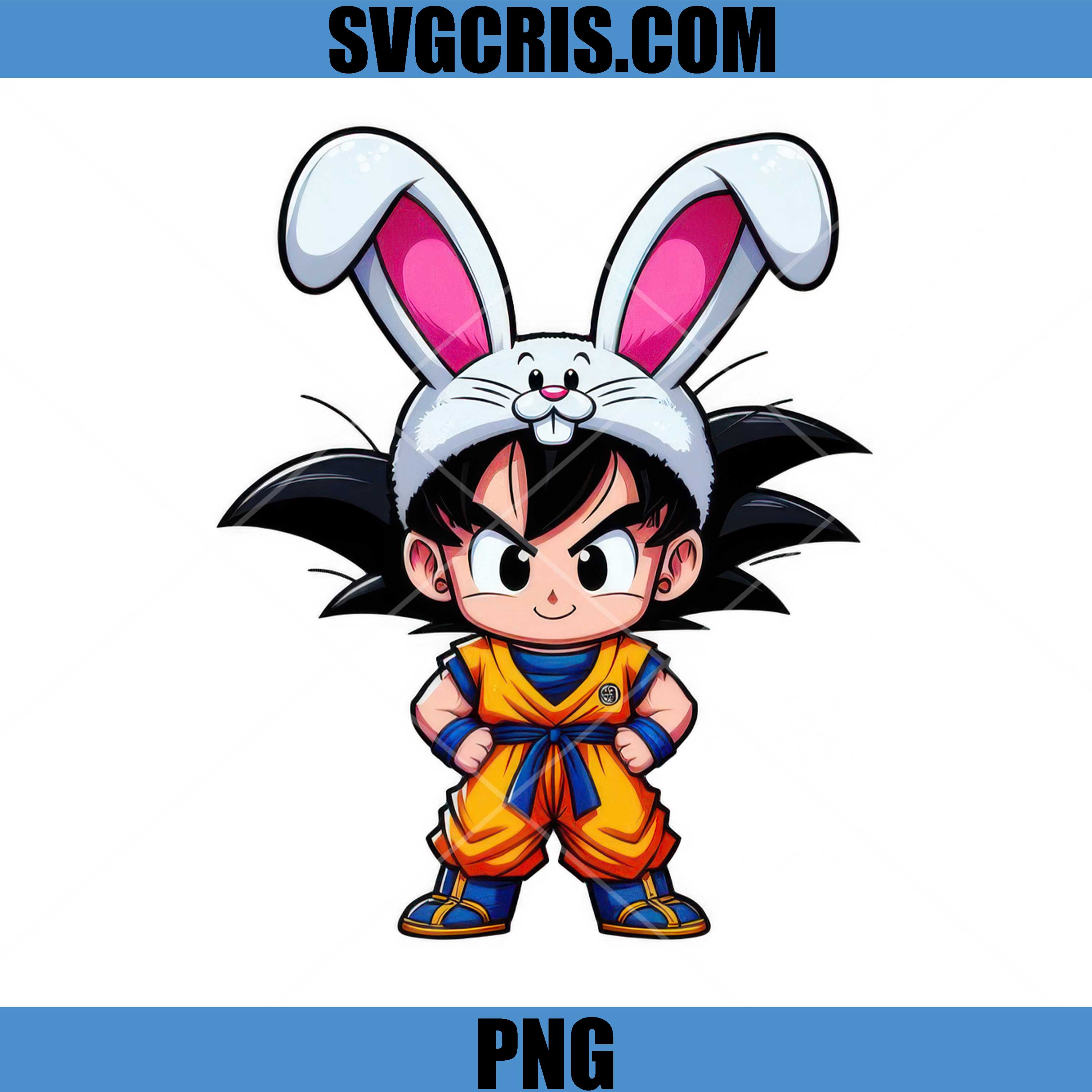 Goku Easter Bunny Hat Chibi PNG, Cute Dragon Ball Easter PNG