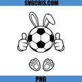 Cute Bunny Soccer Ball Cartoon PNG, Easter Sports PNG