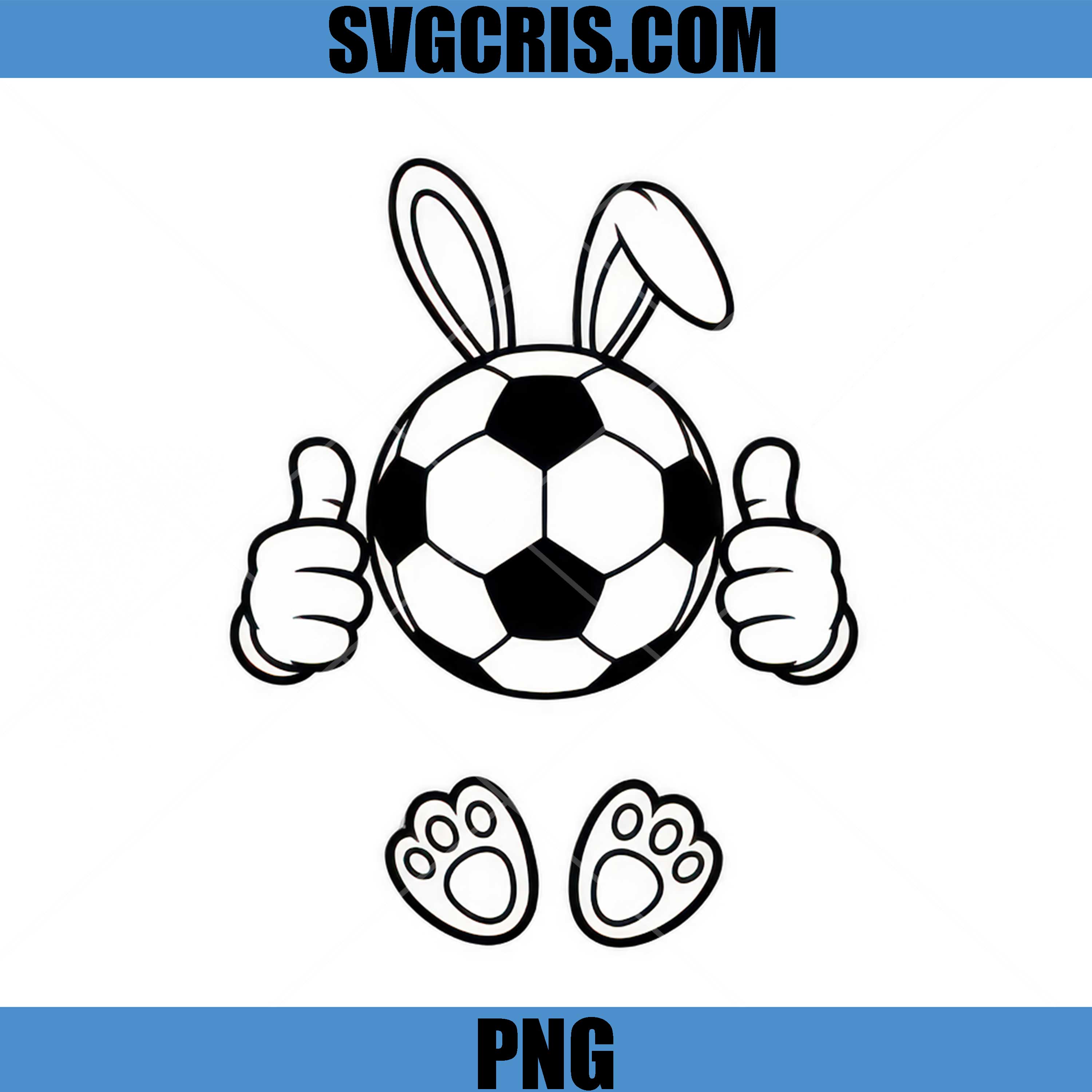 Cute Bunny Soccer Ball Cartoon PNG, Easter Sports PNG
