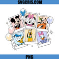Mickey Minnie Friends Polaroid PNG, Disney Characters Collage PNG