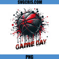 Game Day Basketball Splash Art PNG, Red Black Sport Design PNG
