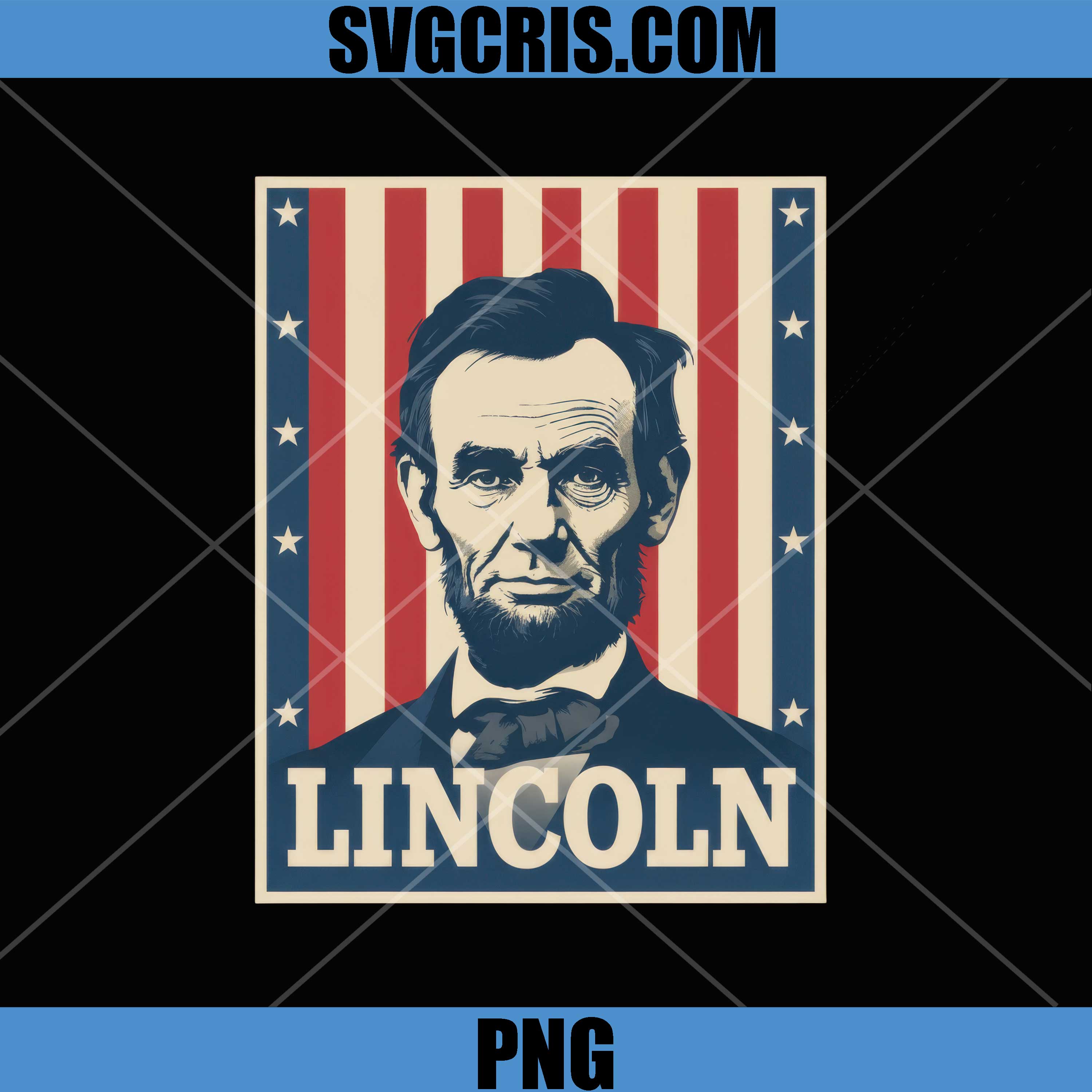 Abraham Lincoln Vintage PNG, USA Pride Flag PNG, Vintage USA Flag 4th July PNG