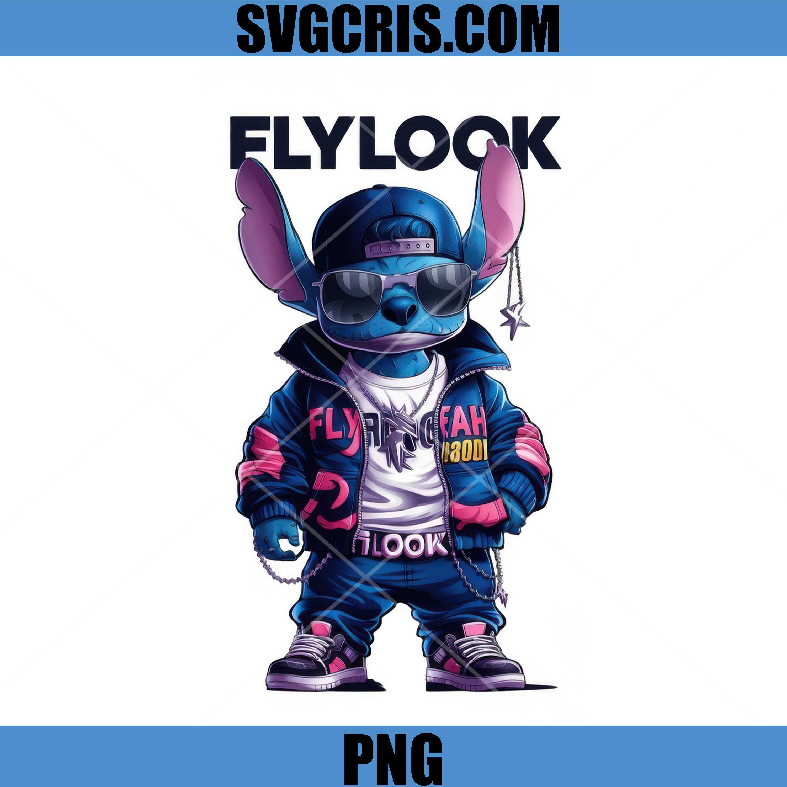 Stitch Cool Sunglasses Streetwear PNG, Flylook Fashion Character PNG