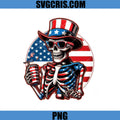 American Flag Skeleton PNG, 4th Of July Patriotic Skull PNG