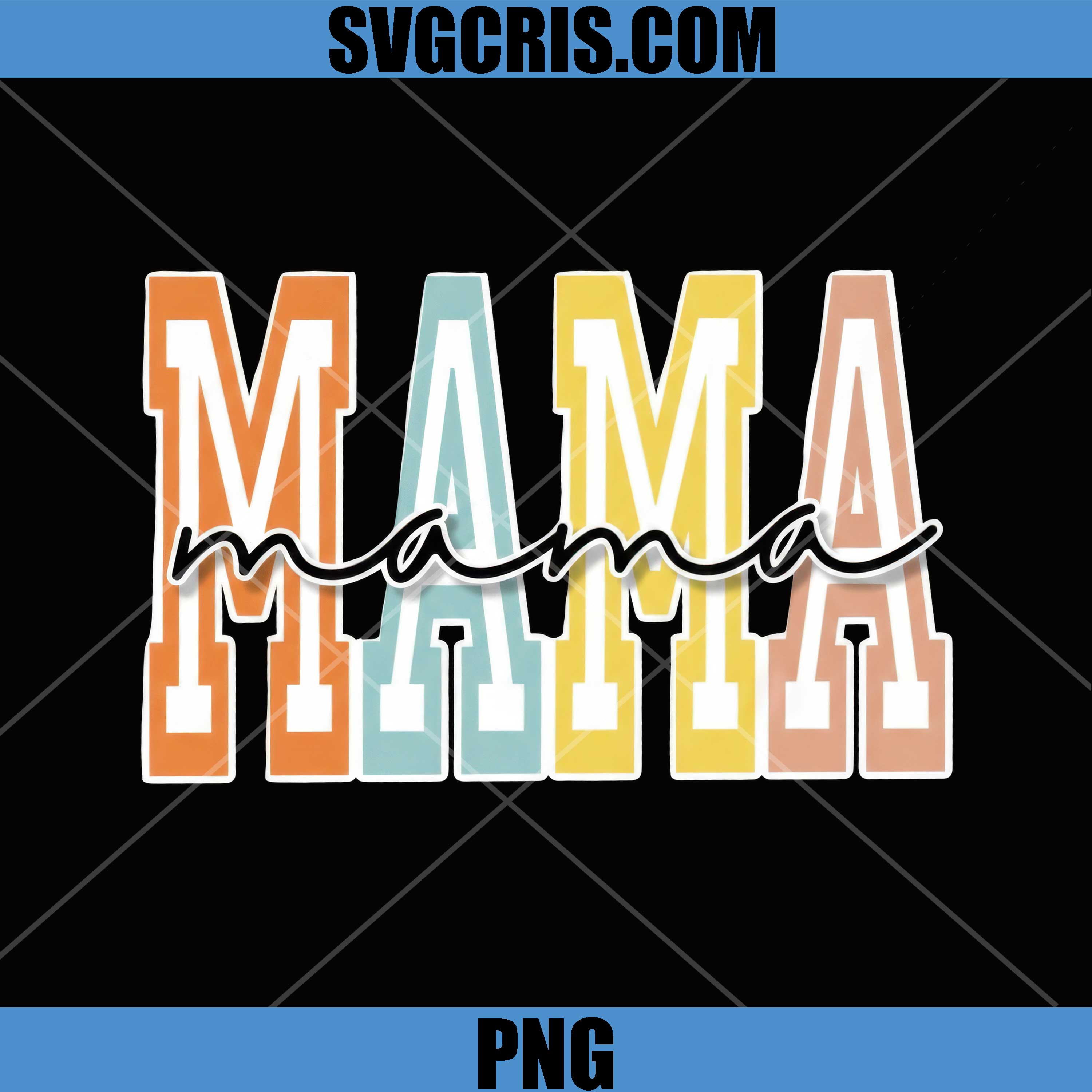 Colorful Mama Letters PNG, Cute Mom Typography Design PNG