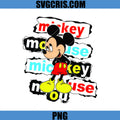 Mickey Mouse Ripped Text Style Design PNG, Mickey Mouse Cartoon Art PNG