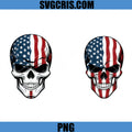 American Flag Skull PNG Bundle, Patriotic Skull 4th July PNG