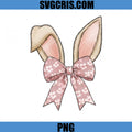 Cute Bunny Ears With Floral Bow PNG, Easter Clipart PNG