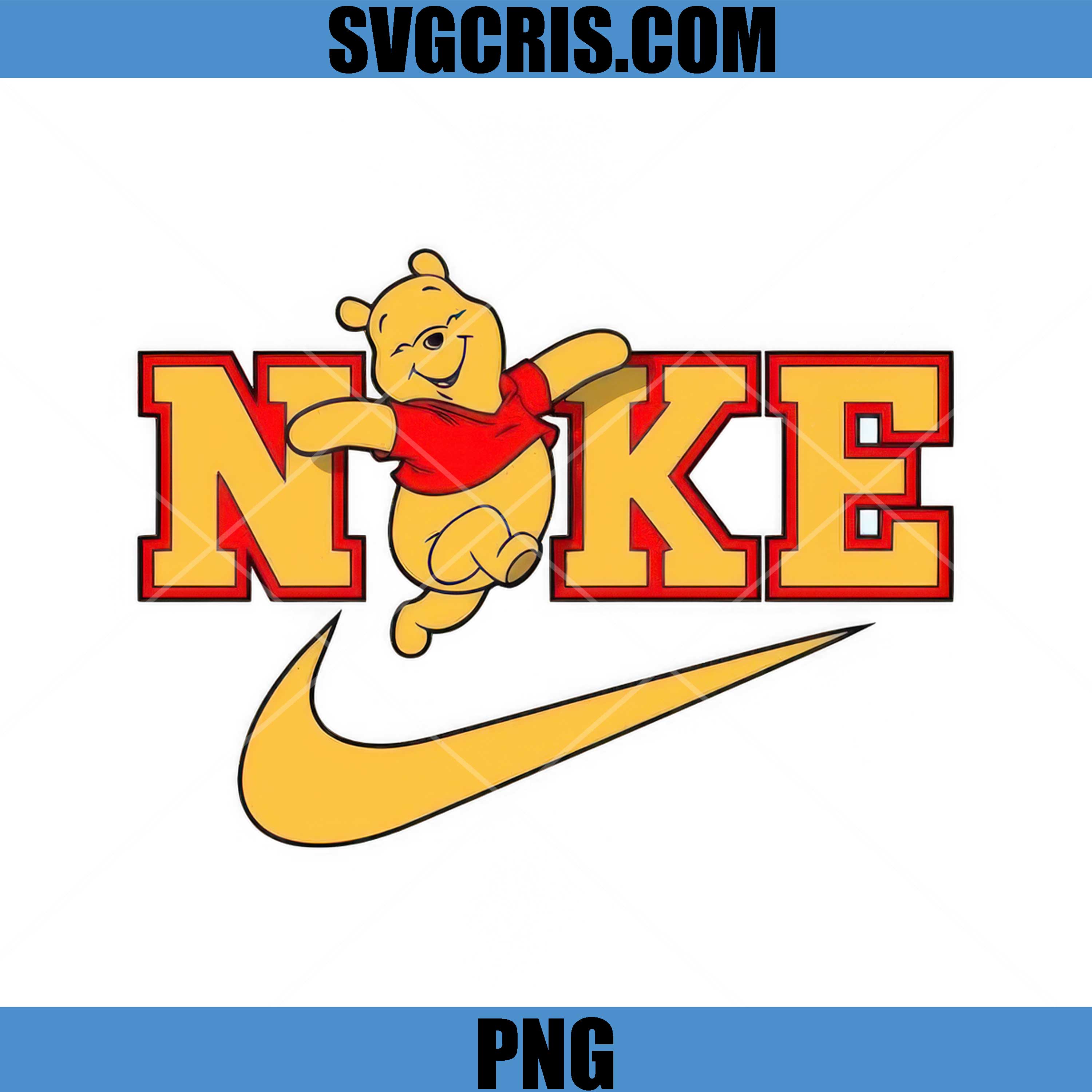 Winnie The Pooh Nike Logo Cute PNG, Pooh Bear Cartoon Art PNG
