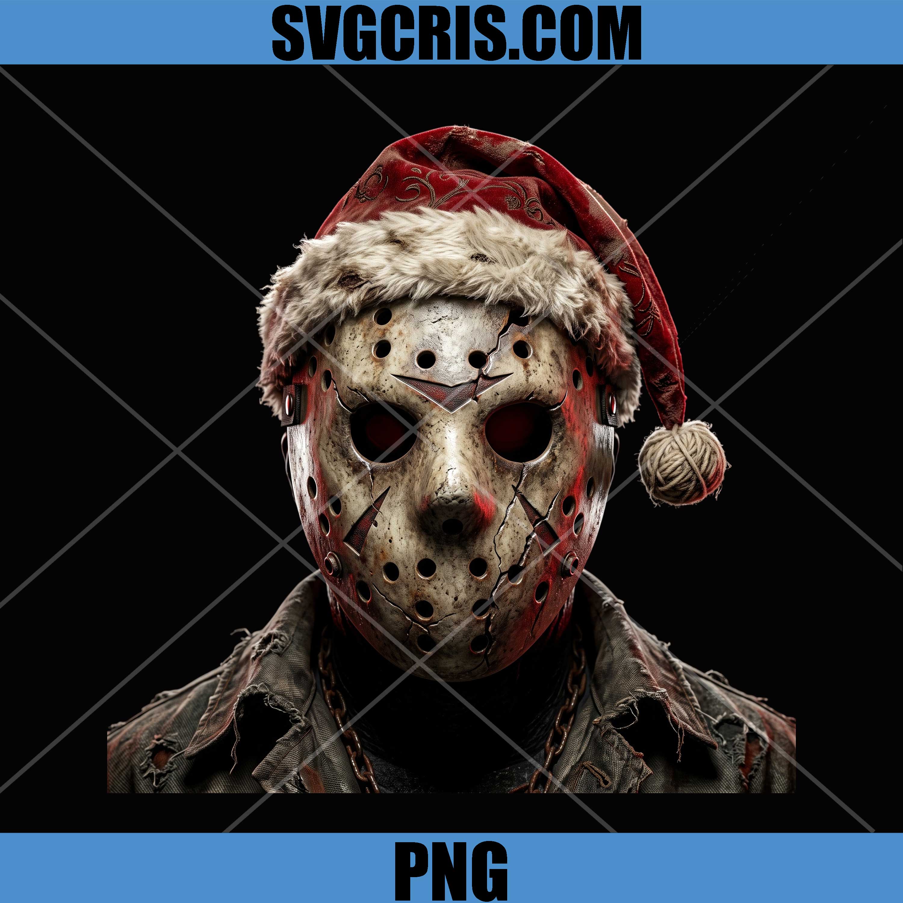 Christmas Horror Mask PNG, Killer Santa Halloween PNG