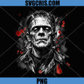 Frankenstein Monster Horror PNG, Horror Blood Splatter Gothic Art PNG