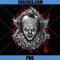 Pennywise Horror IT PNG, Evil Clown Blood Splatter Wall Art PNG