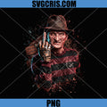 Freddy Krueger middle finger PNG, Nightmare horror movie villain PNG