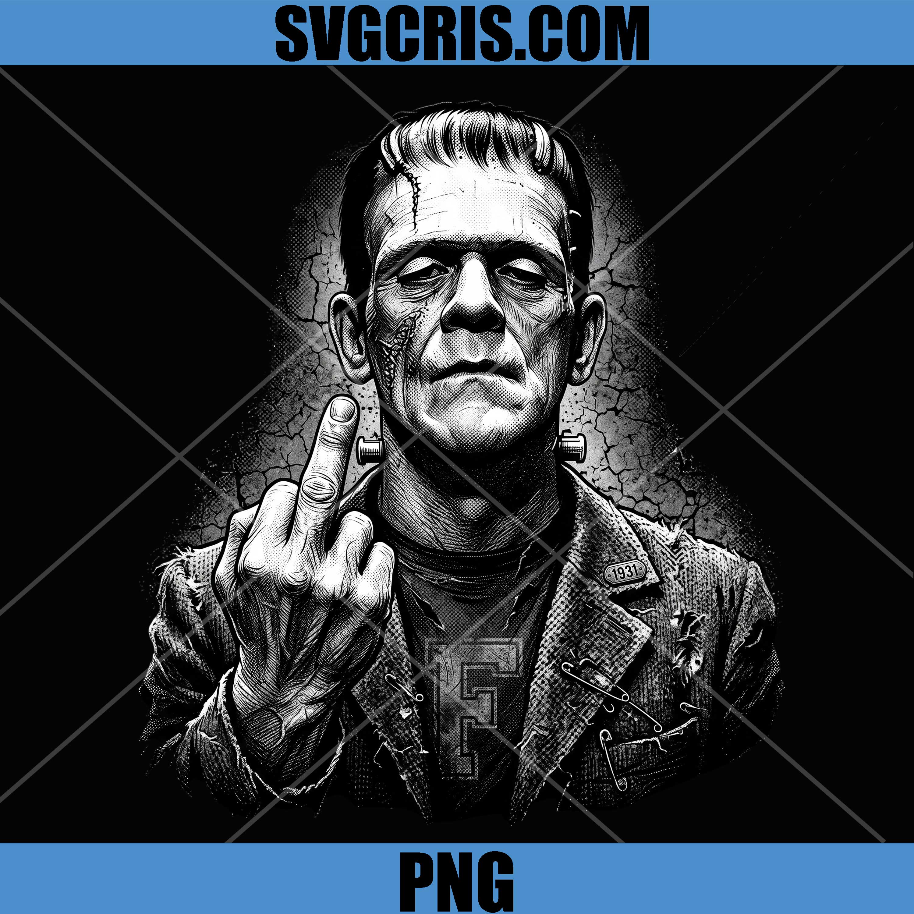 Frankenstein Middle Finger PNG, Classic Horror Monster PNG