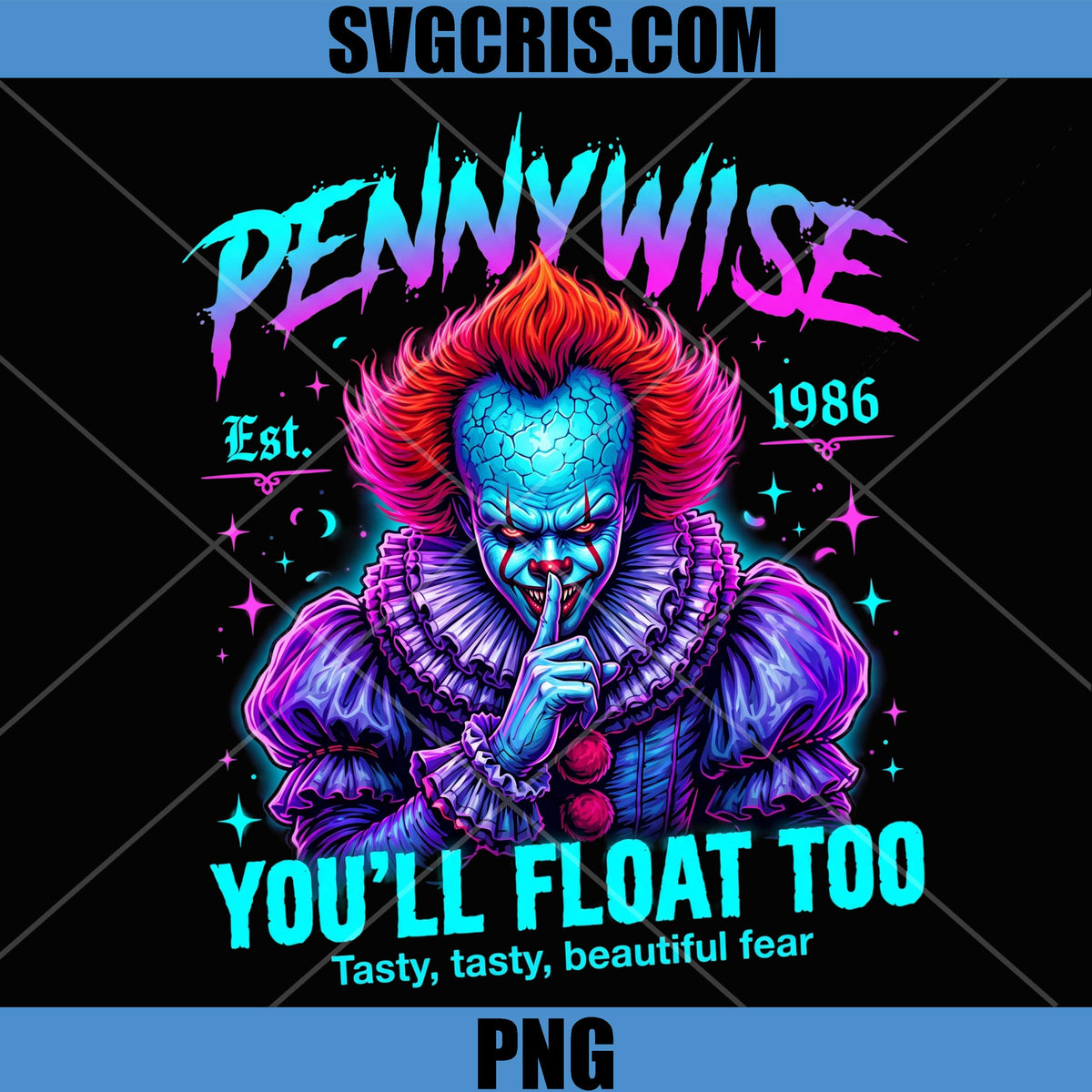 Pennywise Horror Clown PNG, You’ll Float Too Halloween PNG