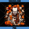 IT Movie Clown Pumpkin PNG, Creepy Halloween Fall PNG