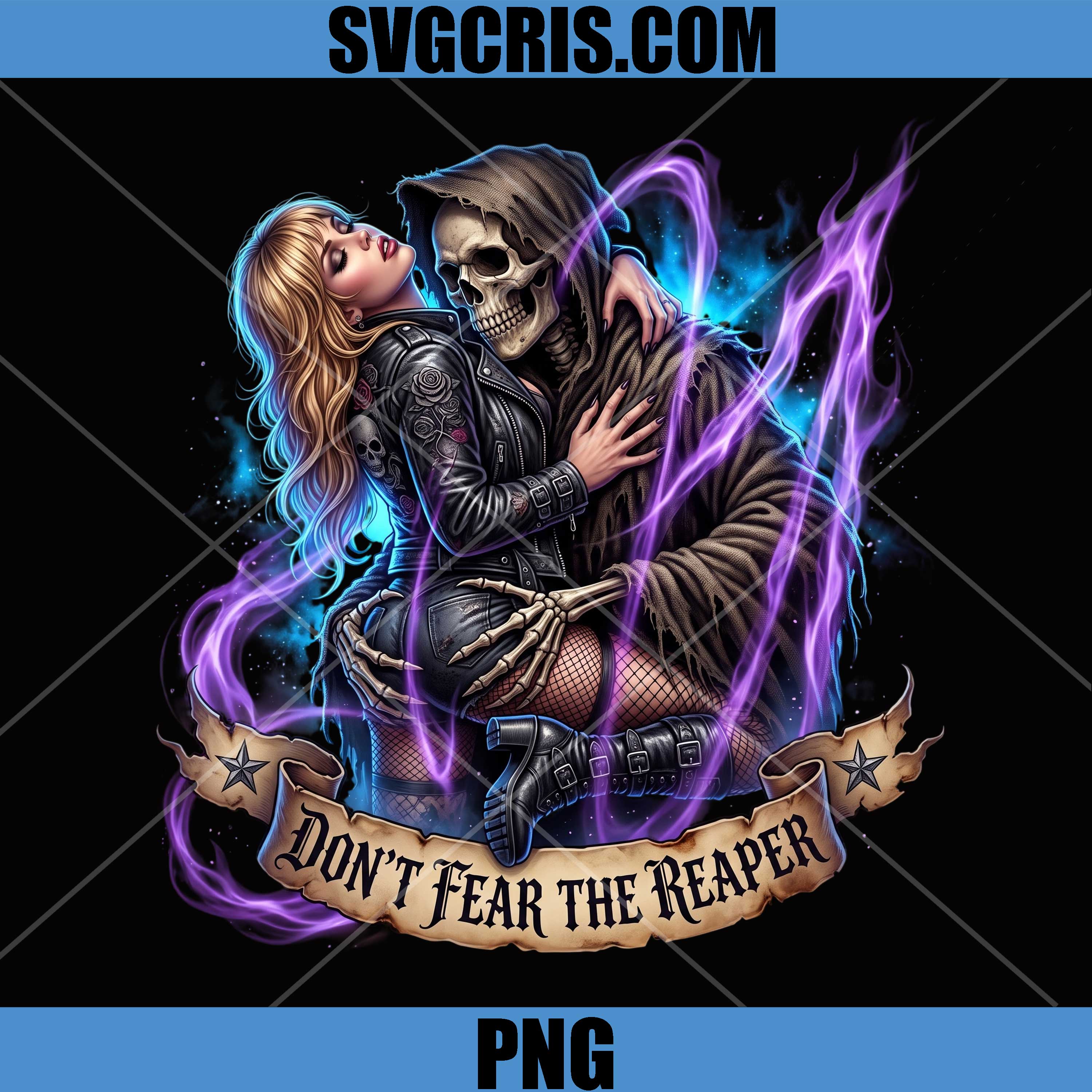 Don't Fear The Reaper PNG, Skeleton Couple Halloween PNG