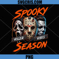 Spooky Season Killer Vibes PNG, Horror Masks Trio PNG