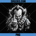 Pennywise Horror Movie IT PNG, Creepy Evil Clown Middle Finger PNG