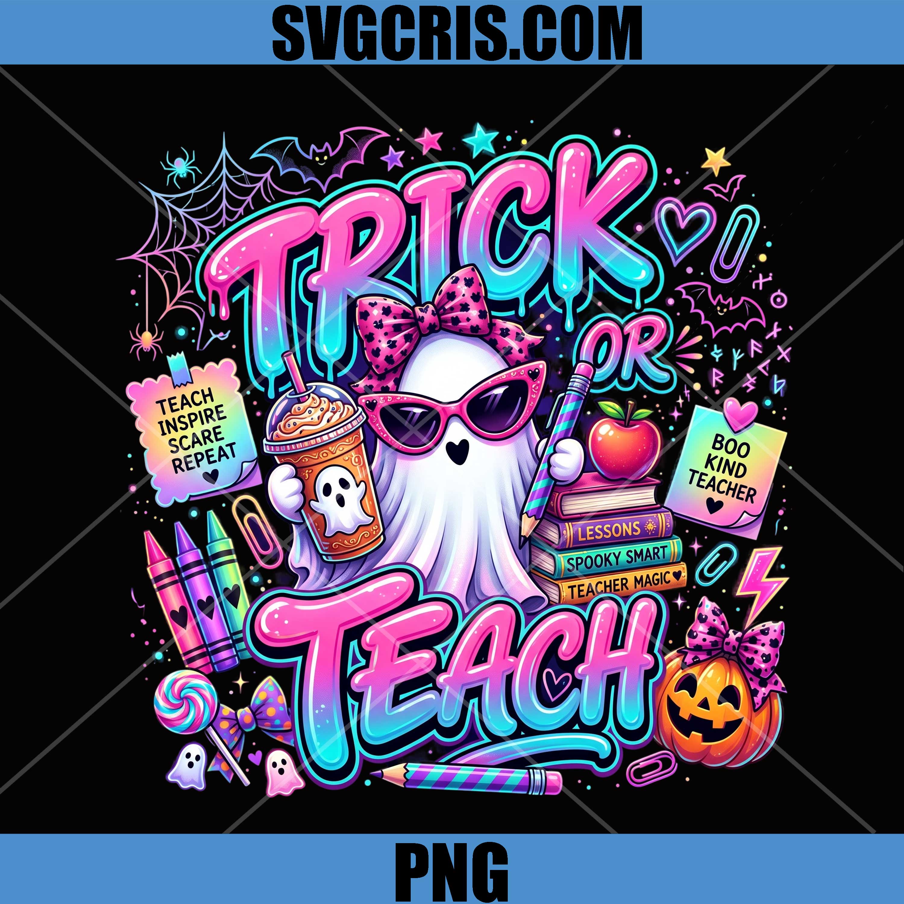 Trick Or Treat Teacher PNG, Spooky Halloween Teacher PNG