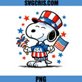 Snoopy With Usa Flag And Fireworks PNG, America 4th July Cute PNG