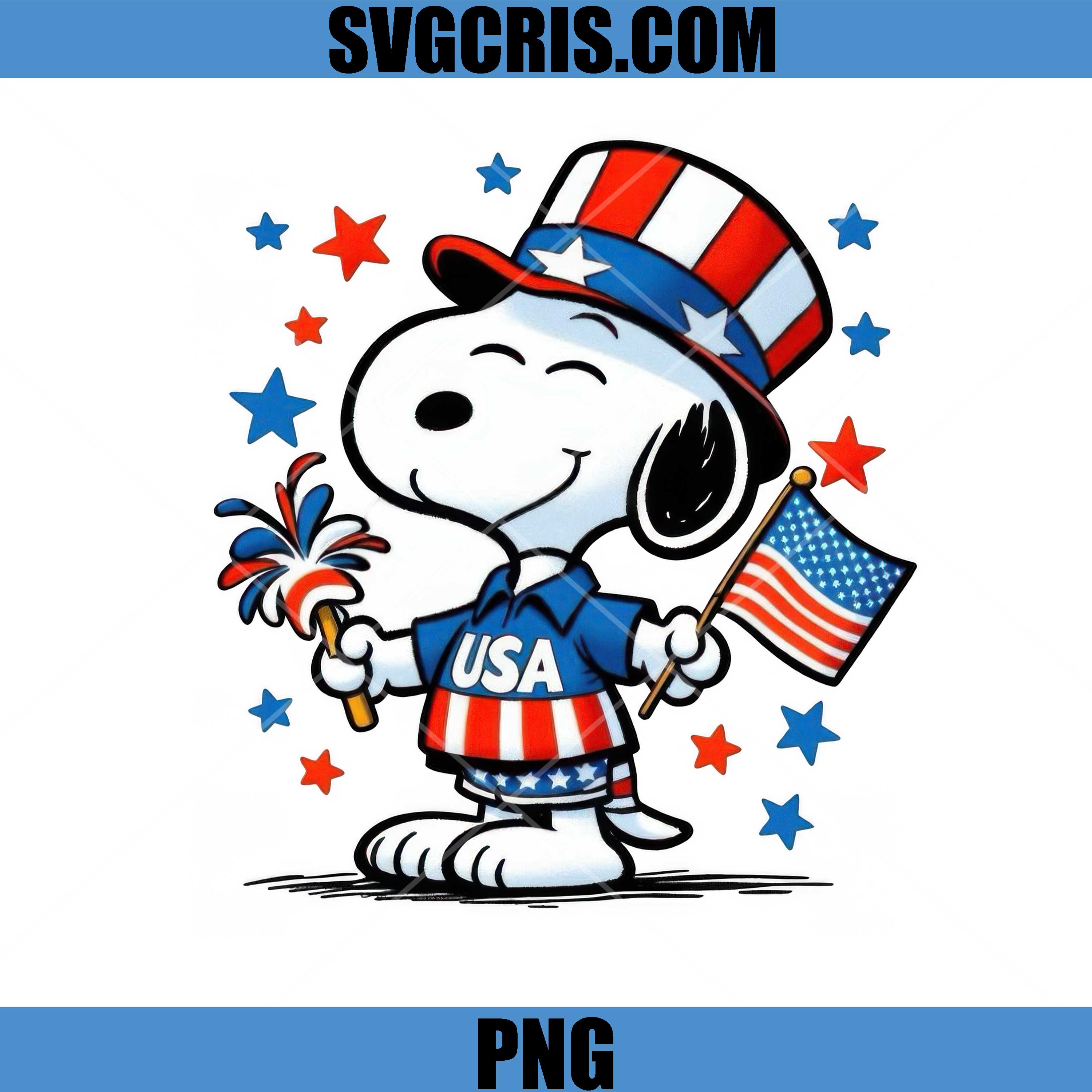 Snoopy With Usa Flag And Fireworks PNG, America 4th July Cute PNG