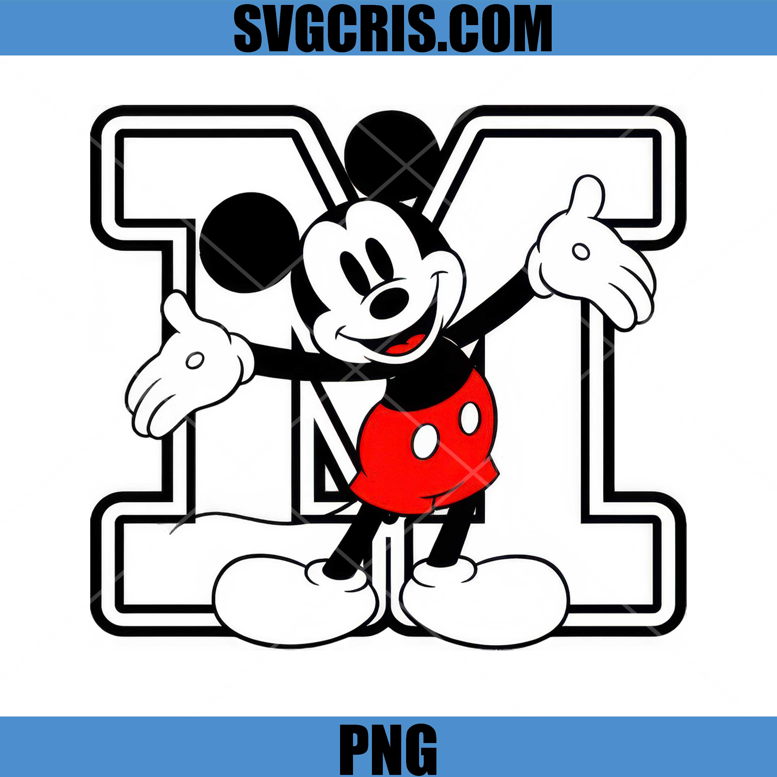 Mickey Mouse Letter M PNG, Mickey Mouse Monogram PNG
