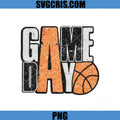 Game Day Basketball Vintage Text PNG, Orange Black Ball Sport PNG
