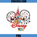 Disney 2026 Castle Fireworks PNG, Mickey Friends Cartoon Art PNG