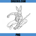 Spider Man Bunny Ears PNG, Easter Superhero Line Art PNG