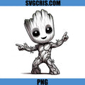 Baby Groot Cute Dancing Character PNG, Tree Creature Cartoon PNG