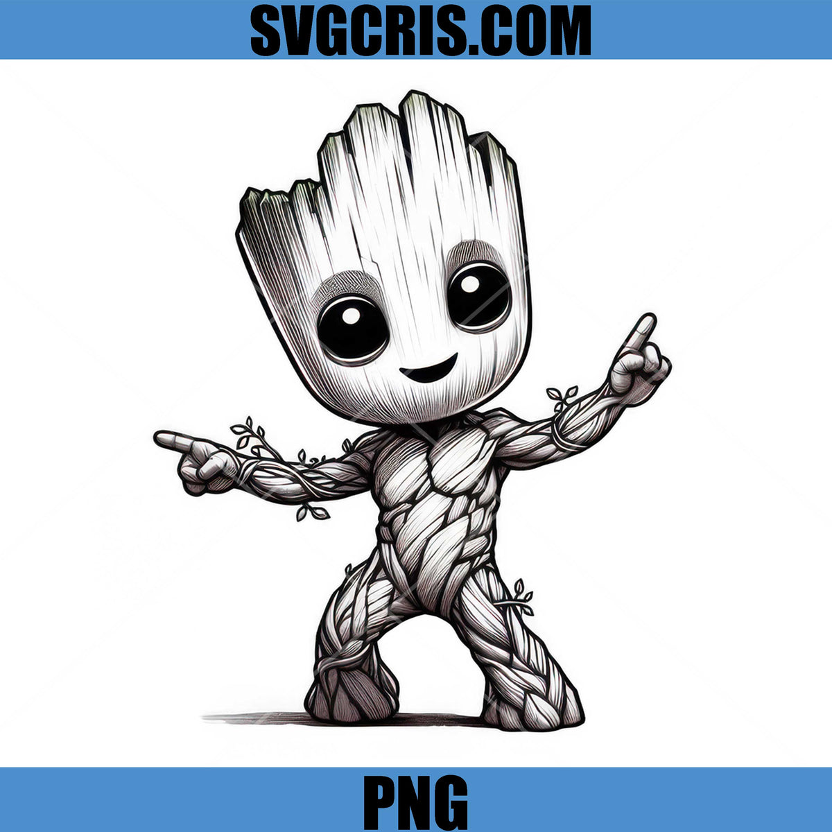 Baby Groot Cute Dancing Character PNG, Tree Creature Cartoon PNG – SVGCRIS