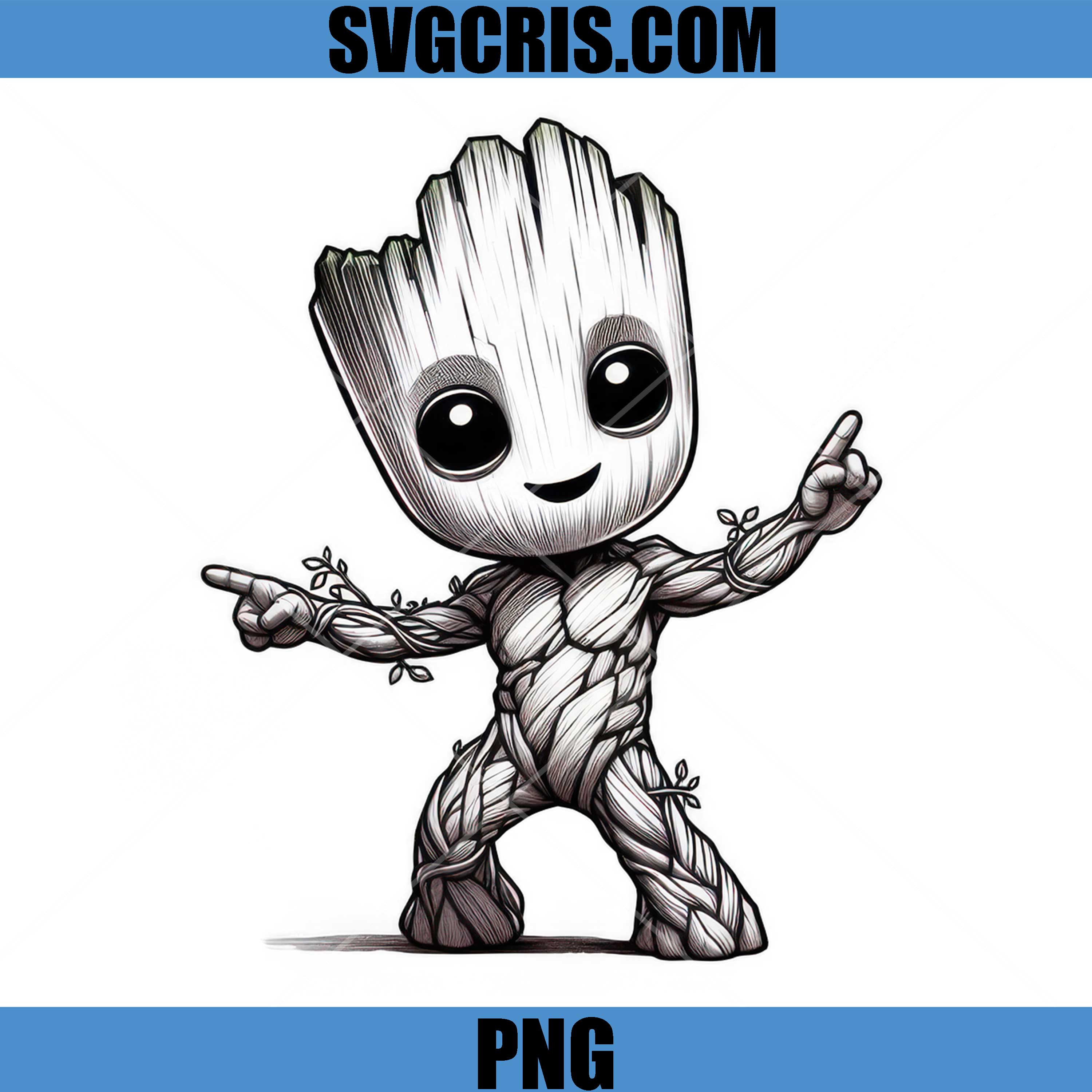 Baby Groot Cute Dancing Character PNG, Tree Creature Cartoon PNG