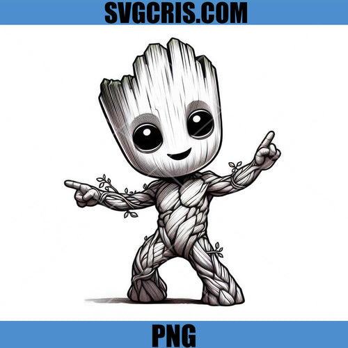 Baby Groot Cute Dancing Character PNG, Tree Creature Cartoon PNG