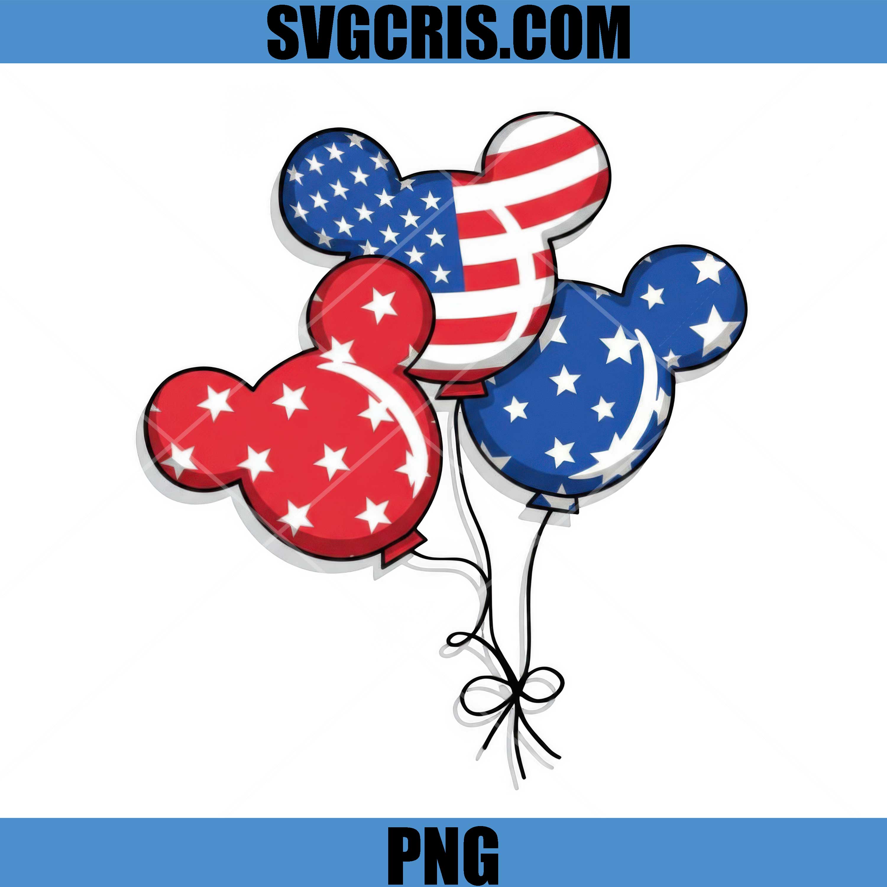 Mickey Balloon USA Flag PNG, USA Patriotic Mickey Balloon PNG