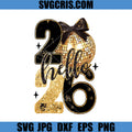 Hello 2026 Party Design PNG, Elegant Disco Ball New Year PNG